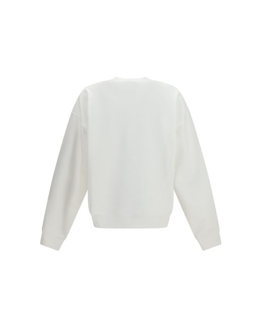 DSquared² White Cotton Crew Neck Sweatshirt With Logo Print for men