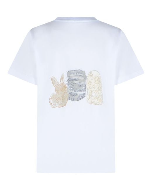 Ganni White Cotton T-Shirt