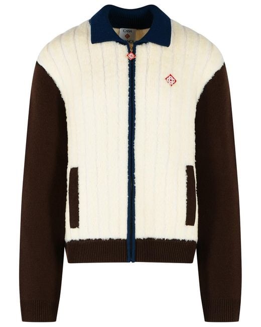 Casablanca Black Café Culture Wool Fleece Jacket for men