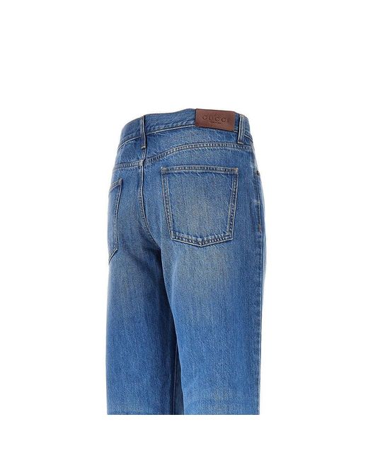 Gucci Blue Délavé Cotton Denim Jeans