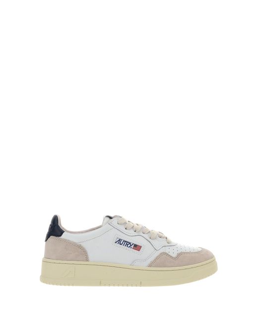 Autry White Medalist Low Leather Sneakers for men