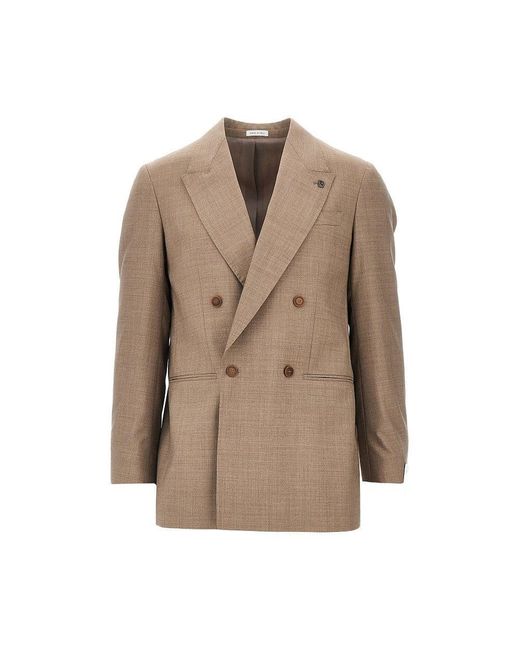BRERAS Milano Natural 'Arezzo' Wool Double-Breasted Jacket for men