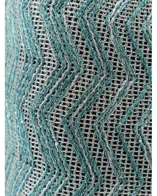 Missoni Blue Viscose Blend And Sequin Mini Skirt
