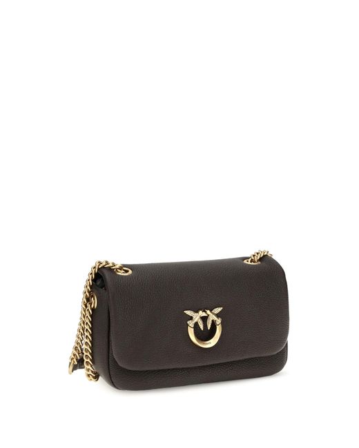 Pinko Black Medium Love Bag Click Soft Horizontal Shoulder Bag