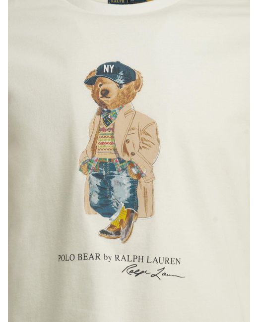 Polo Ralph Lauren White Polo Bear Crew-Neck T-Shirt for men