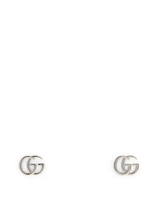 Gucci White Gg Marmont Earrings