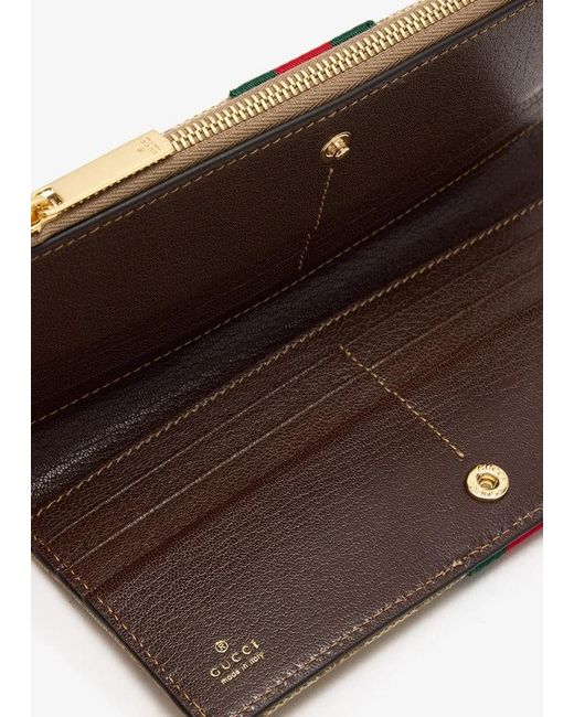 Gucci Natural Gg Wallet With Web Detail