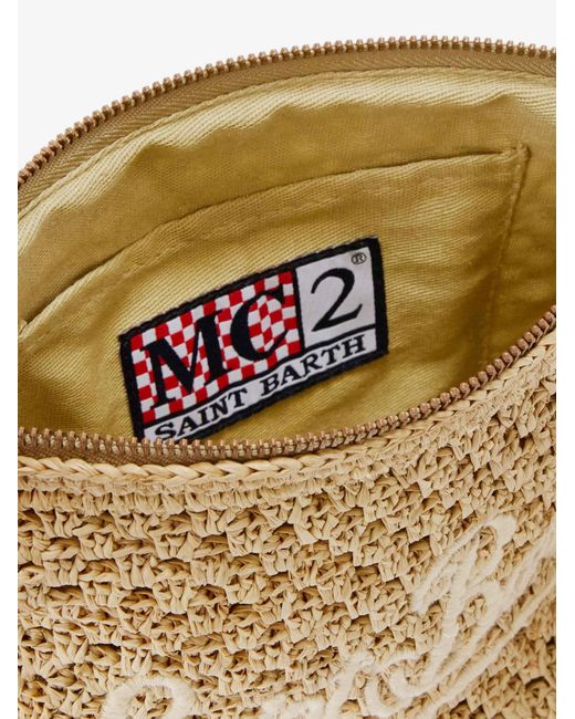 Mc2 Saint Barth Natural Woven Raffia Clutch Bag
