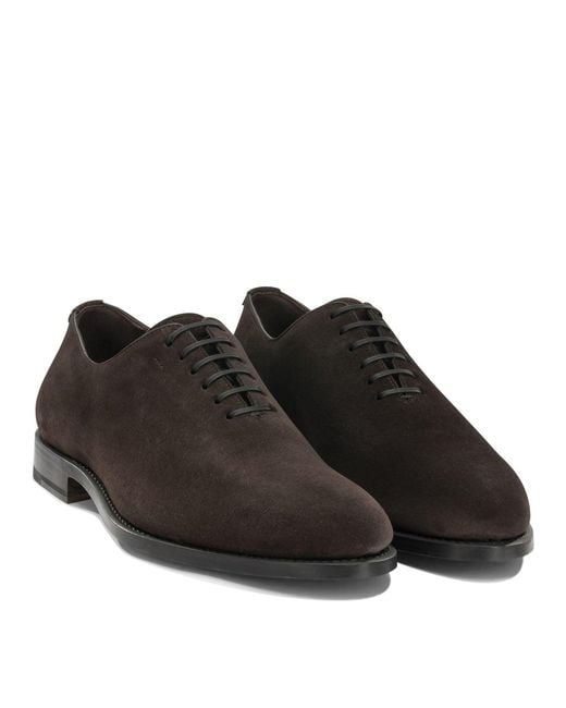 Ferragamo Brown Suede Leather Oxford for men