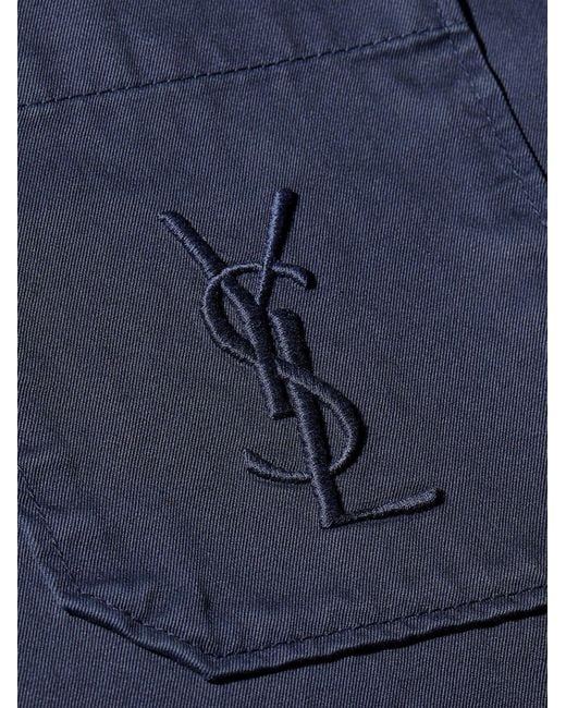 Saint Laurent Blue Cassandre Certified Cotton Overshirt for men
