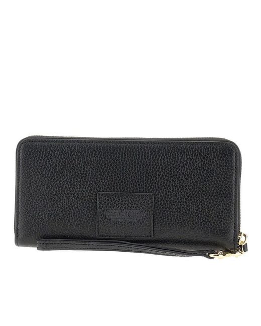 Marc Jacobs Black Grained Leather Zip-Around Wallet
