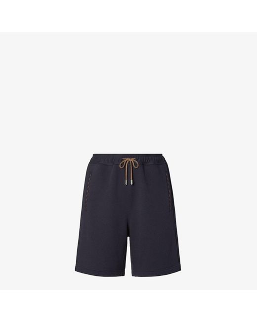 Men's Blue Cotton Shorts