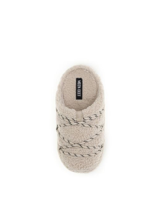 Moon Boot White Teddy Slipper