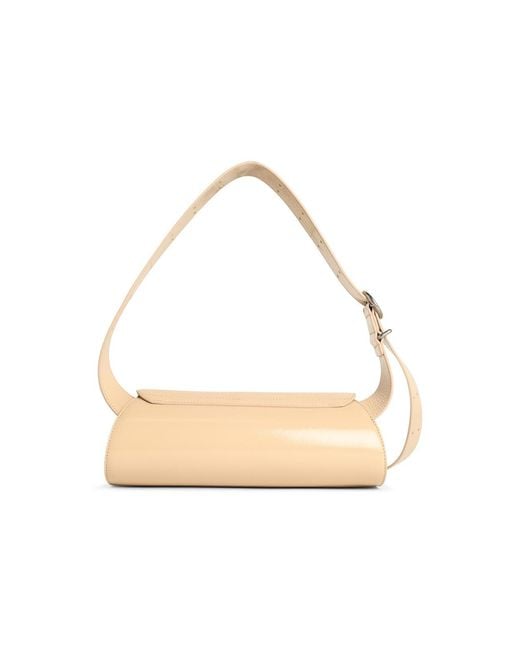 Jil Sander White Small 'Cannolo' Leather Bag