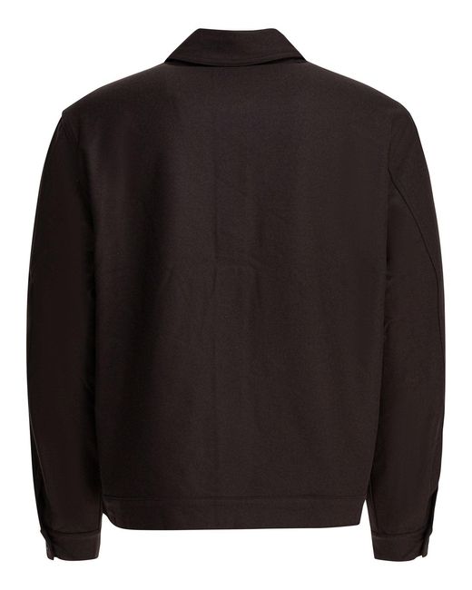 GR10K Black Wool Blend Overshirt Jacket Jackets And Coats