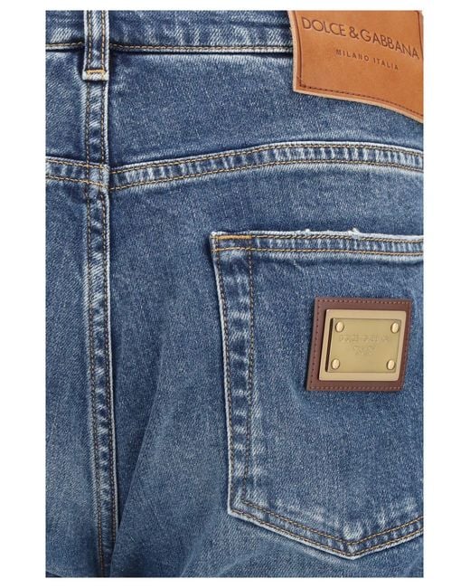 Dolce & Gabbana Blue Dolce & Gabbana Straight-Leg Denim Jeans for men