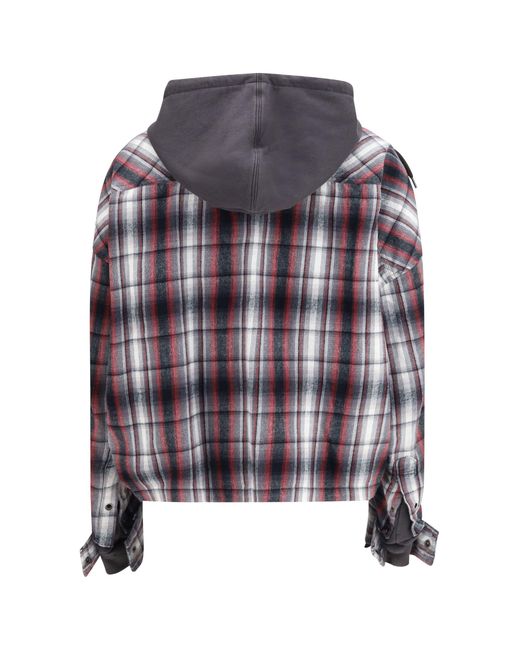 Maison Mihara Yasuhiro Multicolor Hoodie Combine Checkered Shirt