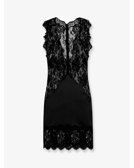 Dolce & Gabbana Black Lace And Satin Dress