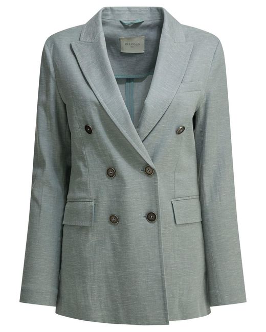 Circolo 1901 Green Lightblue Cotton Linen Jacket