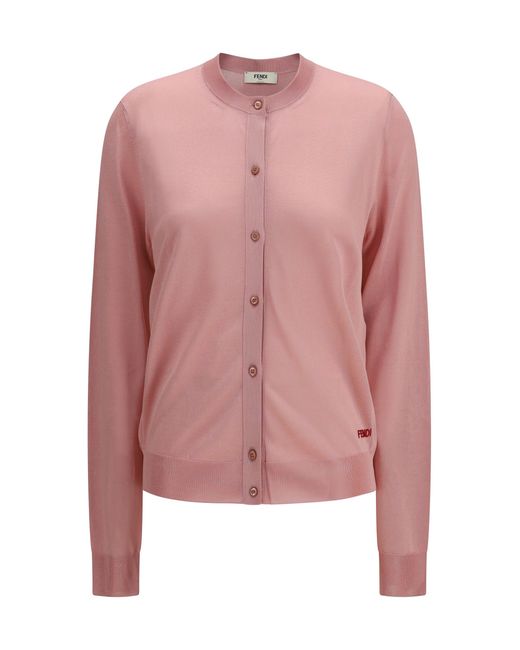 Fendi Pink Cardigan Crewneck