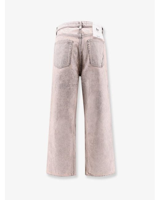 3x1 Pink Denim Jeans With Bleached Pattern