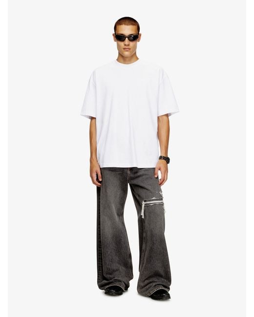 DIESEL White T-Boggy-Megoval-D Cotton T-Shirt for men