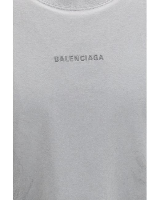 Balenciaga Gray Back Medium Fit T-Shirt for men