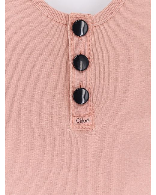 Chloé Pink Cotton Tank Top