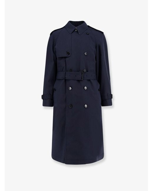 Burberry Blue Highbury Cotton Blend Trench for men