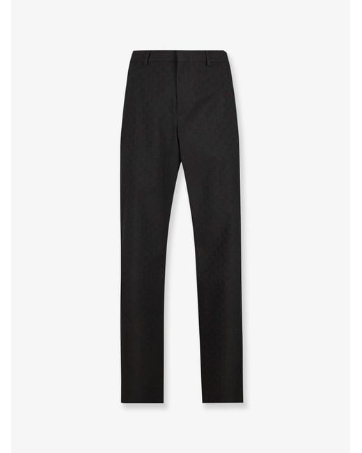 Gucci Black Gg Wool Blend Trousers for men