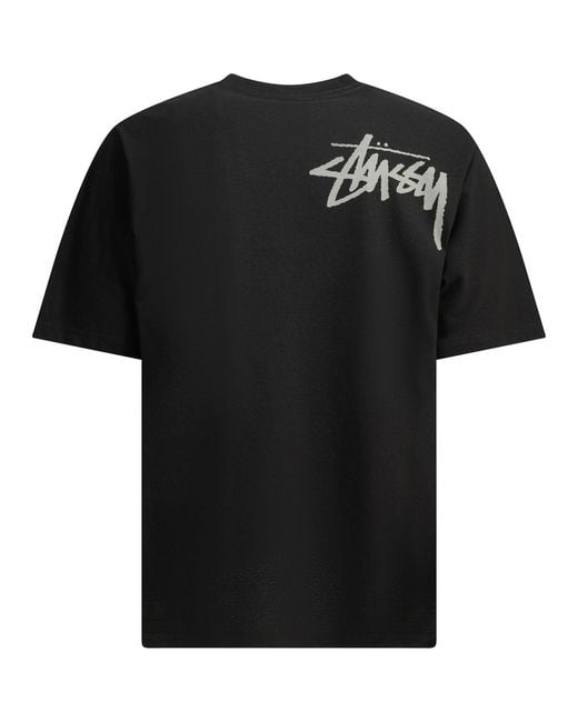 Stussy Black Cotton T-Shirt for men
