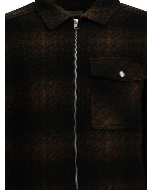 Moncler Black Checkered Overshirt Jacket for men