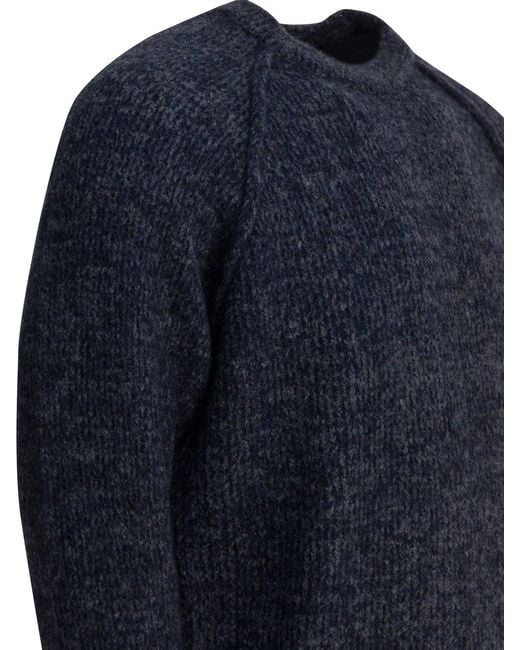 Rakku Blue Wool Crew Neck Sweater for men