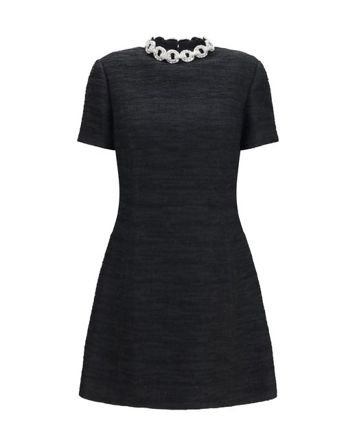 Valentino Black Mini Dress Embroidered