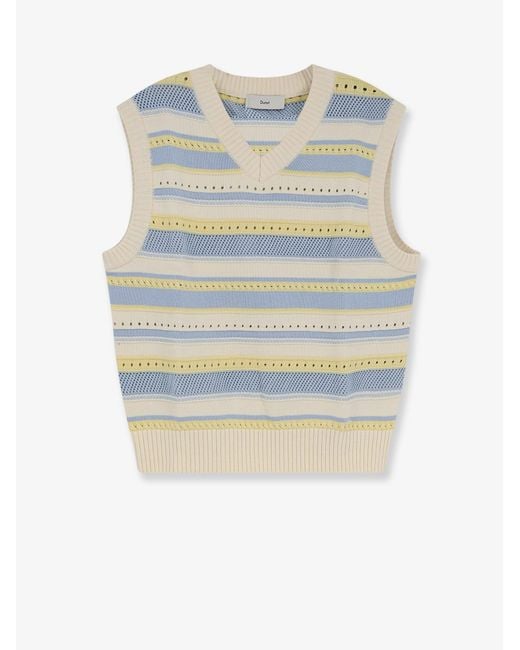 DUNST Blue Sleeveless Cotton Sweater