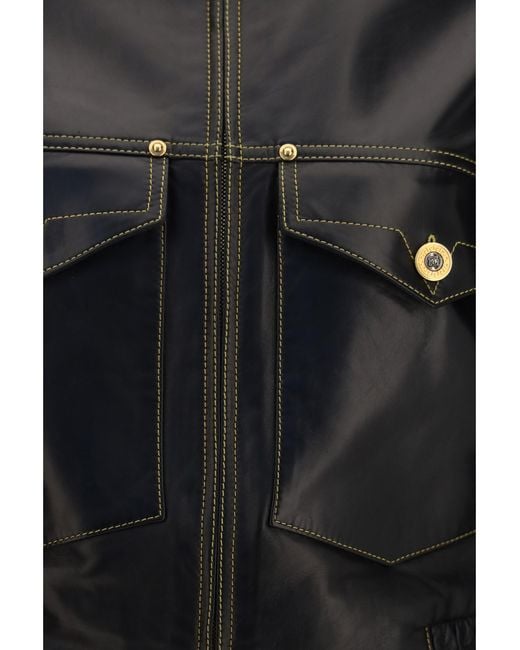 Versace Black Nappa Leather Jacket