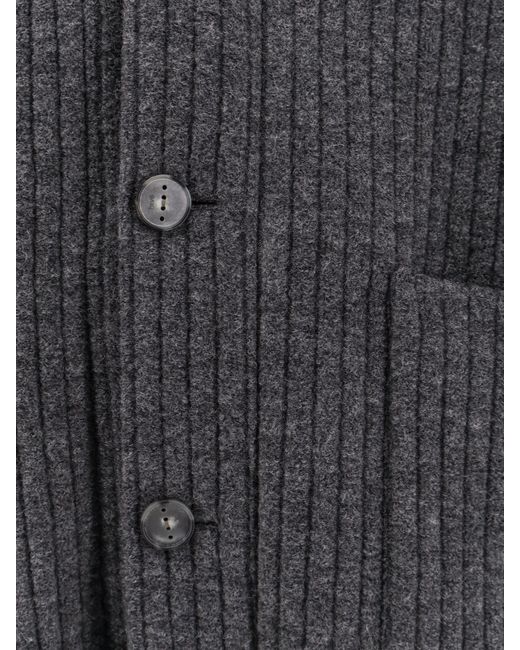 Hevò Gray Cimino Virgin Wool Cardigan for men