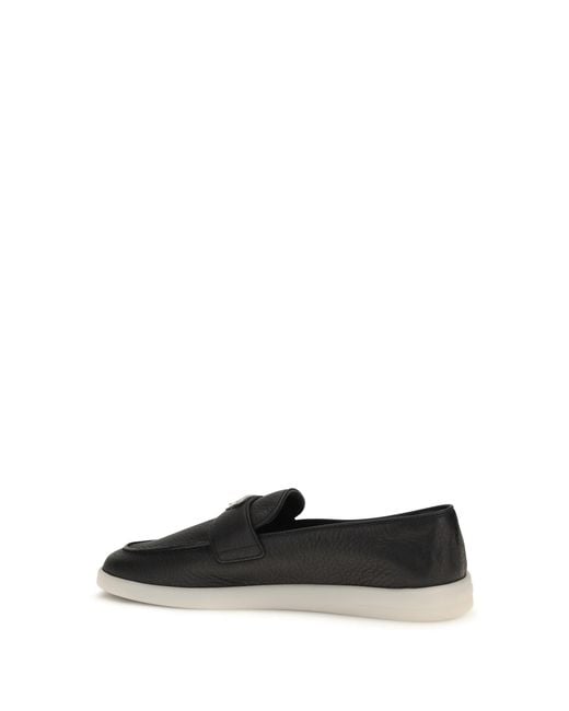 Prada Black Leather Loafers for men