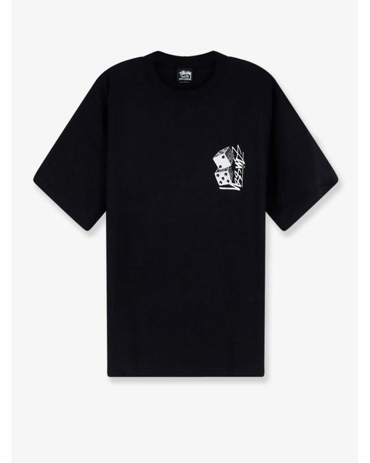 Stussy Black Cotton T-Shirt for men