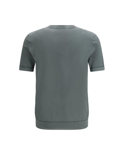 Brioni Gray Crew-Neck T-Shirt for men