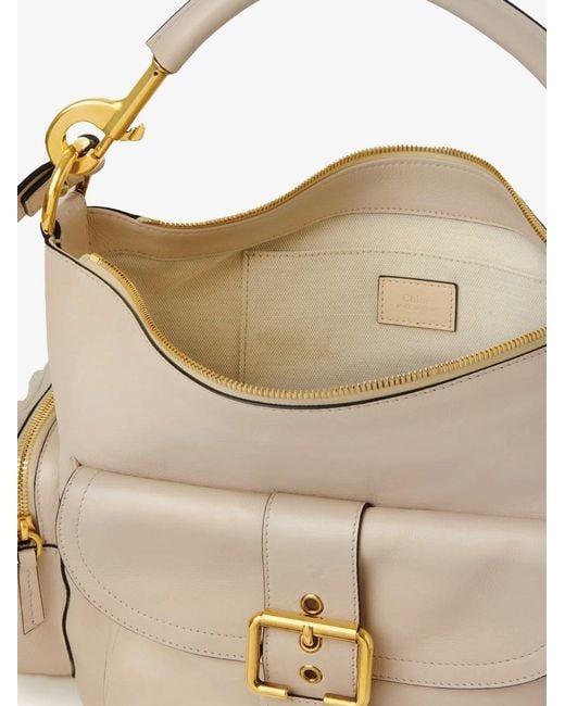 Chloé Natural Medium Double Carry Leather Shoulder Bag