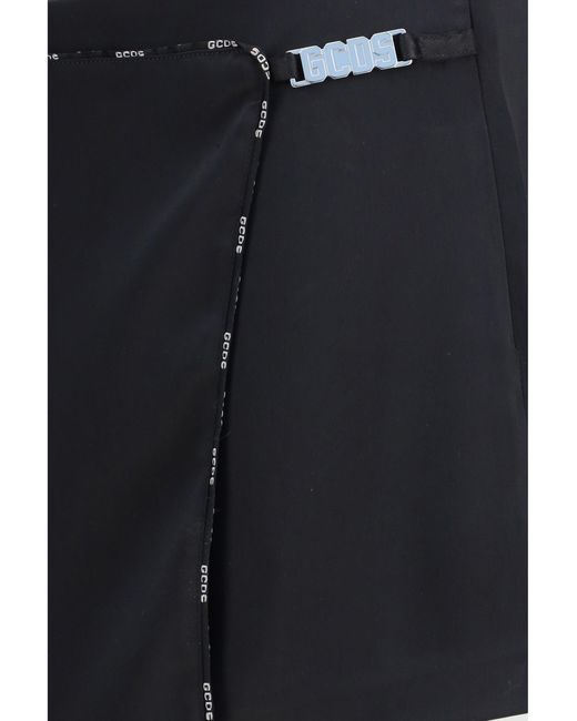 Gcds Blue Skirt-Shorts Mini Satin