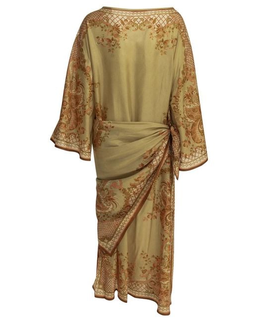 Zimmermann Natural Aster Draped Midi Dress