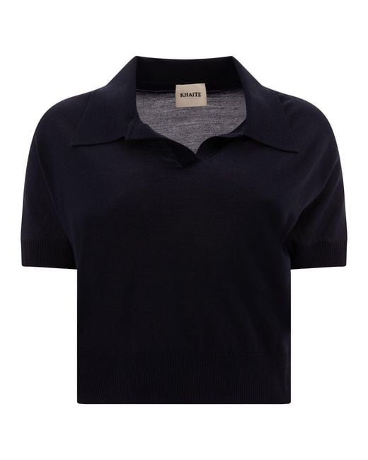 Khaite Blue Wool Shortsleeve Shirt