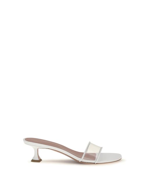 AMINA MUADDI White Mule Sandals Andreea Glass