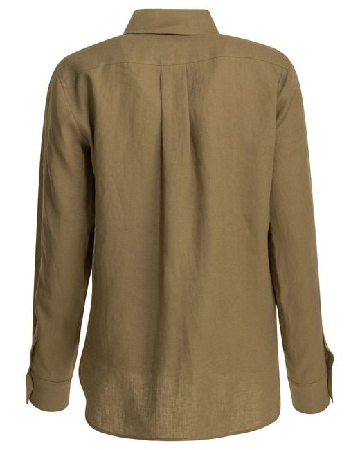 Max Mara Green Linen Casual Shirt
