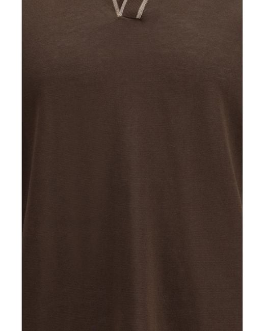 Cruna Brown Knitted Polo for men