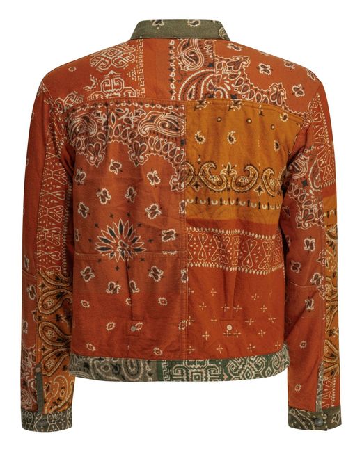 Kapital Green Flannel Reversible Bandana Overshirt for men