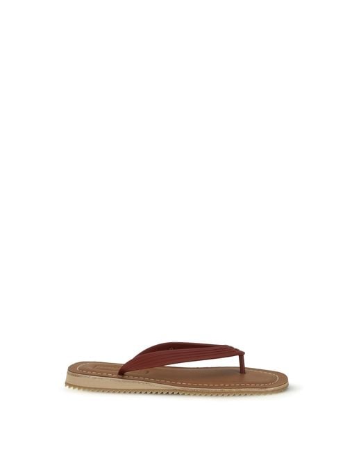 Miu Miu Brown Flip-Flop Sandals