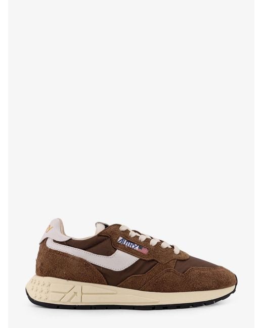 Autry Brown Reelwind Low Suede Sneakers for men